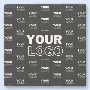Dessous-de-verre En Pierre Votre logo et arrière-plan Logo répétitif Noir