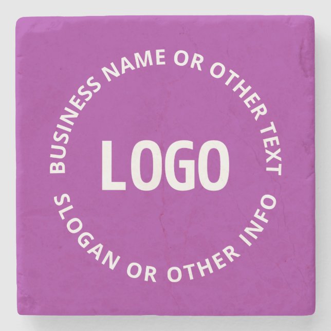 Dessous-de-verre En Pierre Votre logo et votre texte personnalisable | Violet (Devant)