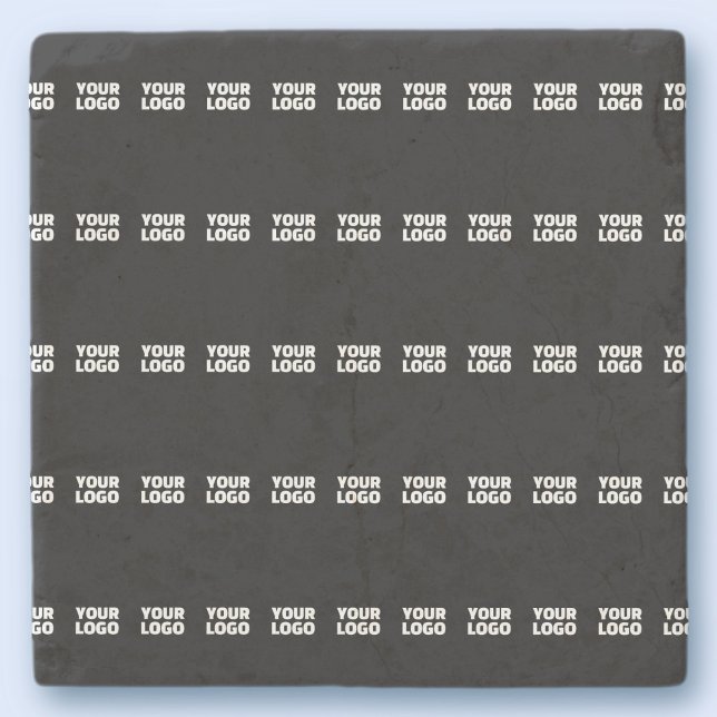 Dessous-de-verre En Pierre Votre logo | Motif de bande profilée horizontale (Créateur téléchargé)