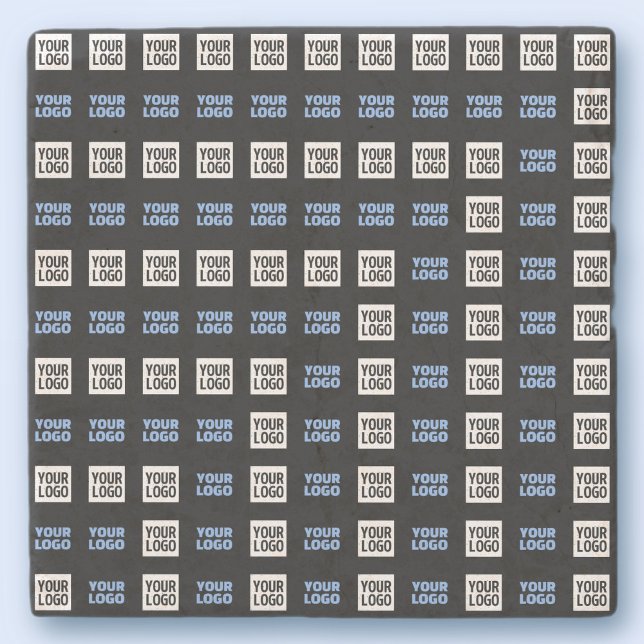 Dessous-de-verre En Pierre Votre logo ou image téléchargée | Motif géométriqu (Créateur téléchargé)