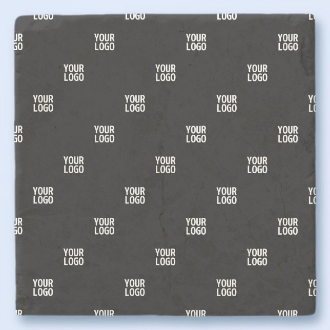 Dessous-de-verre En Pierre Votre logo ou toute image | Bandes diagonales (Créateur téléchargé)