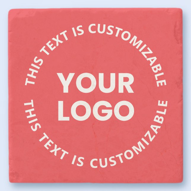 Dessous-de-verre En Pierre Votre logo/toute image téléchargée et tout texte c (Créateur téléchargé)