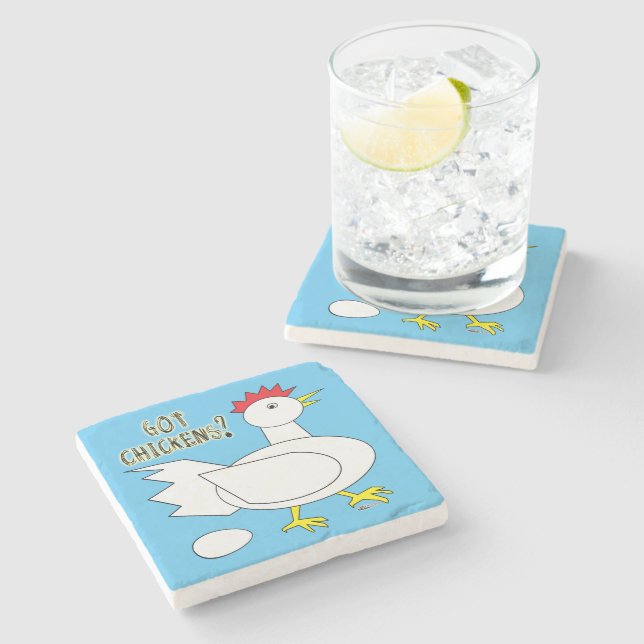 Dessous-de-verre En Pierre Vous avez des poulets ? (Côté)