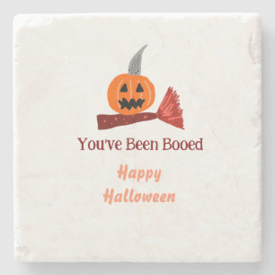 Dessous-de-verre En Pierre Vous avez été Hué joy Halloween balai citrouille s