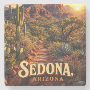 Dessous-de-verre En Pierre Voyage à Sedona Arizona Coucher de soleil Roche Ro
