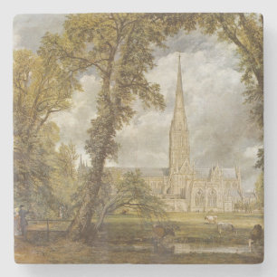 Dessous-de-verre En Pierre Vue de la cathédrale de Salisbury (par John Consta