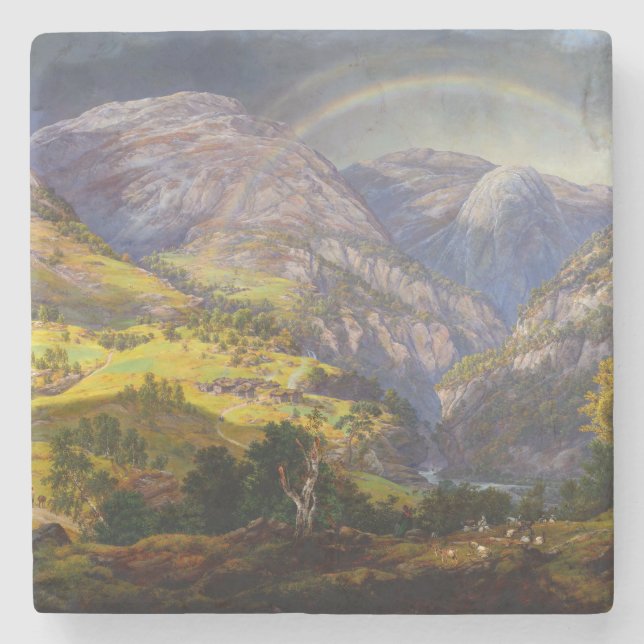 Dessous-de-verre En Pierre Vue de Stalheim en Norvège (Devant)