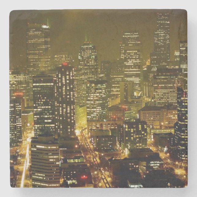 Dessous-de-verre En Pierre Vue de ville de Seattle (Devant)