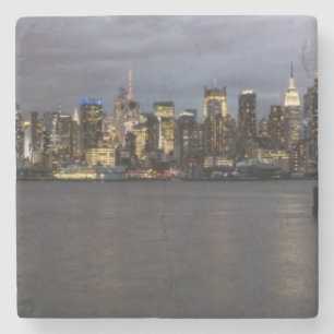 Dessous-de-verre En Pierre Vue panoramique de début de soirée de Manhattan