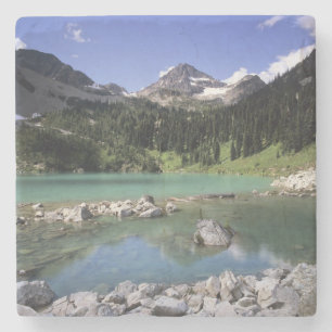 Dessous-de-verre En Pierre WA, Okanogan NF, Lewis Lake et Black Peak