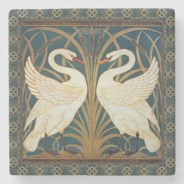 Dessous-de-verre En Pierre Walter Crane Swan (Devant)
