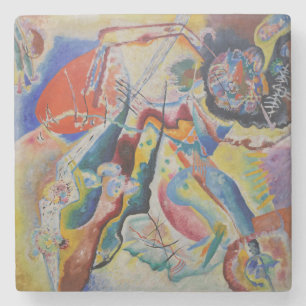 Dessous-de-verre En Pierre Wassily Kandinsky Tache rouge Classique Art Abstra