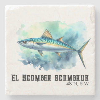 Dessous-de-verre En Pierre Watercolor Series: Mackerel
