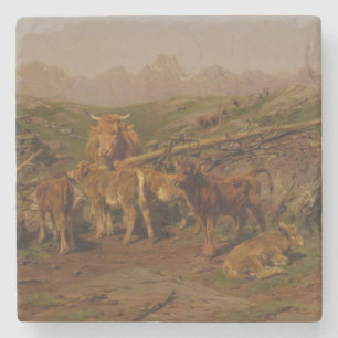 Dessous-de-verre En Pierre Weaning the Calves (élevage de vaches)