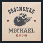 Dessous-de-verre En Pierre Western Cowboy Casquette Best Man Groomsmen Person<br><div class="desc">Cadeaux personnalisés pour groomsmen et meilleur homme avec le thème western cowboy. Décoré de casquette de cowboy avec police vintage occidentale. Le texte et la couleur sont modifiables à l'aide de l'outil de conception pour s'adapter à votre occasion. Obtenez ce cadeau de personnaliser pour les mariages, les célibataires, les fiançailles...</div>