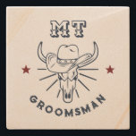 Dessous-de-verre En Pierre Western Cowboy Ox Skull Vintage Best Man Groomsmen<br><div class="desc">Cadeaux personnalisés pour groomsmen et meilleur homme avec le thème western cowboy. Décoré de casquette de cowboy avec police vintage occidentale. Le texte et la couleur sont modifiables à l'aide de l'outil de conception pour s'adapter à votre occasion. Obtenez ce cadeau de personnaliser pour les mariages, les célibataires, les fiançailles...</div>
