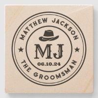Western Cowboy Vintage Monogrammes Groomsmans Best
