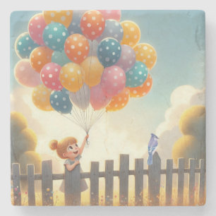 Dessous-de-verre En Pierre Whimsical/mignon ballon art