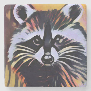 Dessous-de-verre En Pierre Whimsical Raccoon - Un design inspiré par la natur