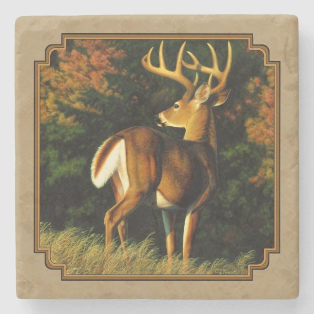 Dessous-de-verre En Pierre Whitetail Buck (Devant)