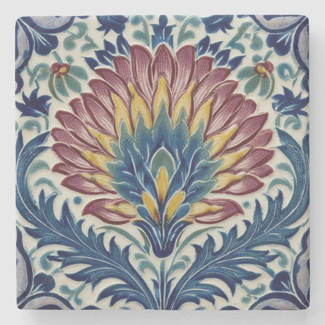 Dessous-de-verre En Pierre William De Morgan Fleur orientale (Devant)