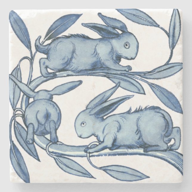 Dessous-de-verre En Pierre William De Morgan Rabbits (Devant)
