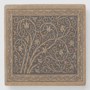 Dessous-de-verre En Pierre William Morris Campion Cuir Damassé