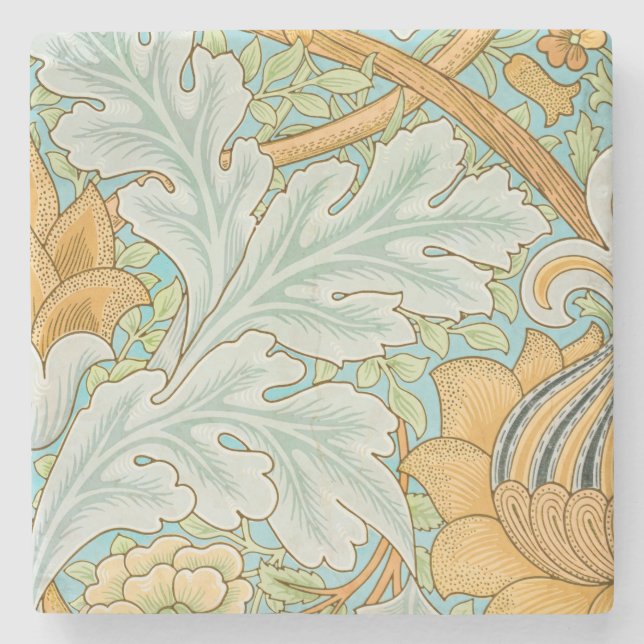 Dessous-de-verre En Pierre William Morris Fabric Motif (Devant)