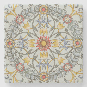 Dessous-de-verre En Pierre William Morris Floral Circle Flower Illustration