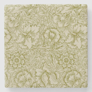 Dessous-de-verre En Pierre William Morris Poppy Classic Floral Green
