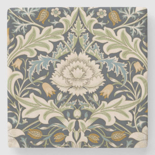 Dessous-de-verre En Pierre William Morris Severn Bleu de Nuit Floral Art