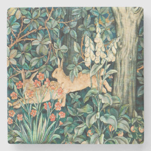 Dessous-de-verre En Pierre William Morris Vintage Lapin Art Floral Jardin