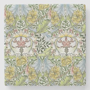 Dessous-de-verre En Pierre William Morris Vintage Myrte vert rose 