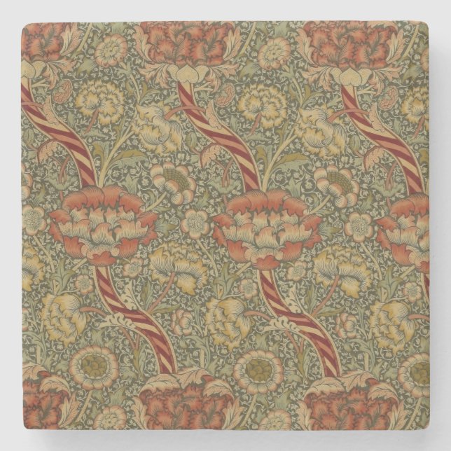 Dessous-de-verre En Pierre William Morris Wandle Anglais Floral Damask Design (Devant)