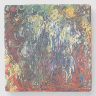 Dessous-de-verre En Pierre Willow pleuvoir à Giverny (par Claude Monet)