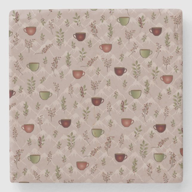 Dessous-de-verre En Pierre Winter Coffee Journey (Devant)