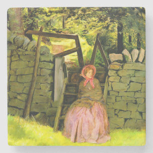 Dessous-de-verre En Pierre Woman Waiting (par John Everett Millais)