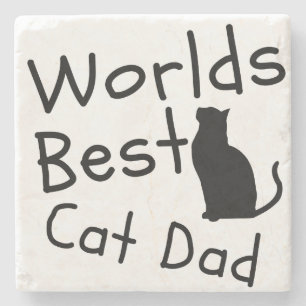 Dessous-de-verre En Pierre World’s Best Cat Papa DESSOUS DE VERRE cadeaux pou