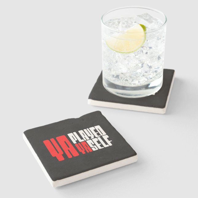 Dessous-de-verre En Pierre Ya Joué Yaself (Côté)