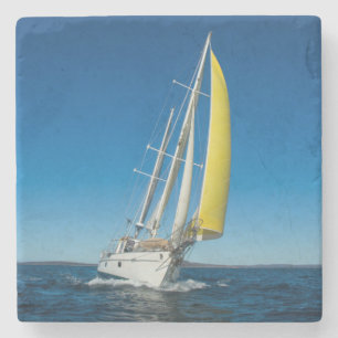 Dessous-de-verre En Pierre Yacht naviguant l'Australie du sud de