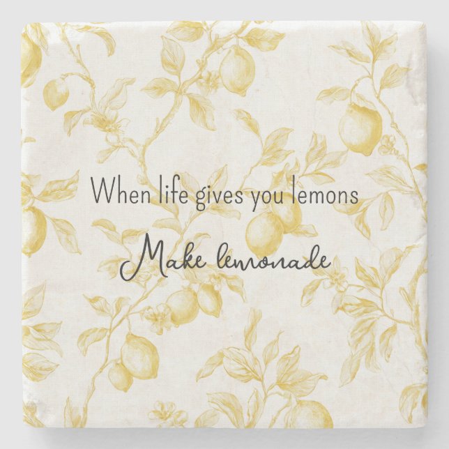 Dessous-de-verre En Pierre Yellow Fruit Lemons Make Lemonade (Devant)