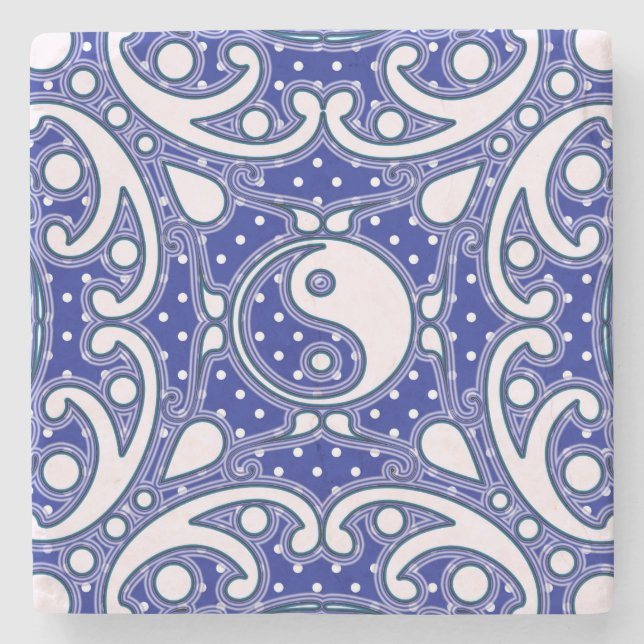 Dessous-de-verre En Pierre Yin Yang (Devant)