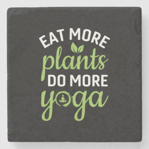 Dessous-de-verre En Pierre Yoga Lover Mangez Plus De Plantes Faites Plus De