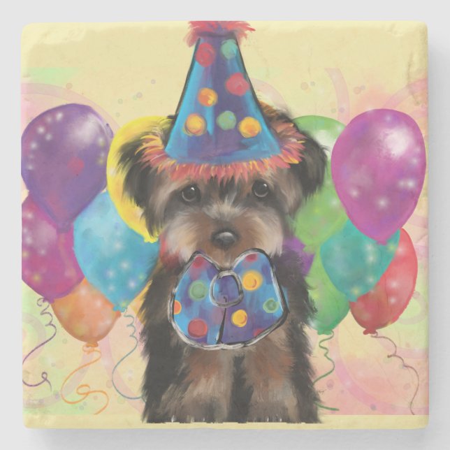 Dessous-de-verre En Pierre Yorkie (Devant)