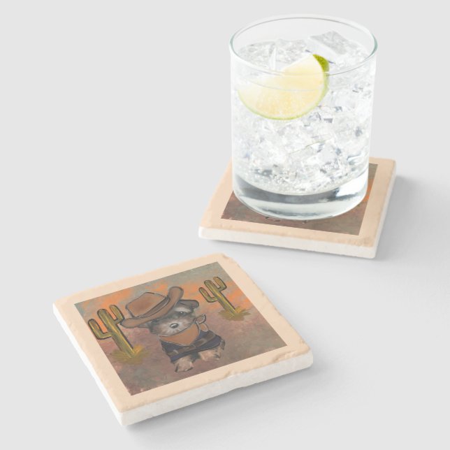 Dessous-de-verre En Pierre Yorkie Poo (Côté)