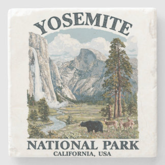 Dessous-de-verre En Pierre Yosemite National Park, Californie, à l'aquarelle