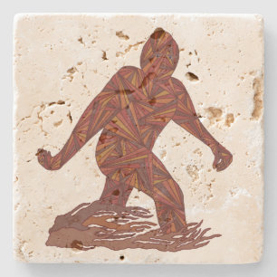 Dessous-de-verre En Pierre Z Bigfoot Sasquatch de marche pour la grande