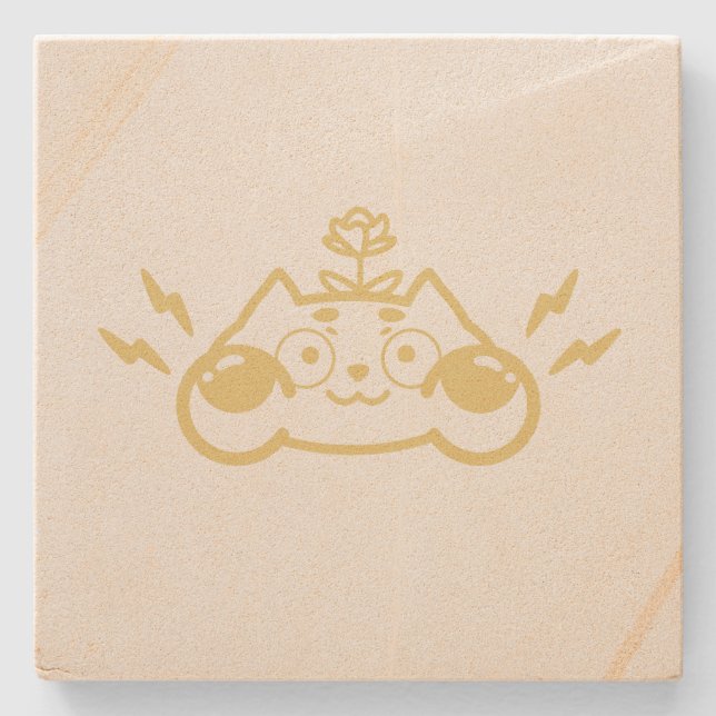 Dessous-de-verre En Pierre Zappy Chip the Cute Chipmunk (Devant)