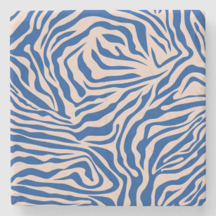 Dessous-de-verre En Pierre Zebra Print Blue Zebra Stripes Poster de animal