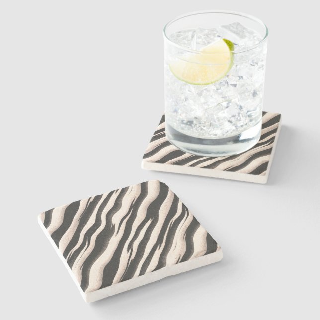 Dessous-de-verre En Pierre Zebra raye une texture transparente + vos idées (Côté)